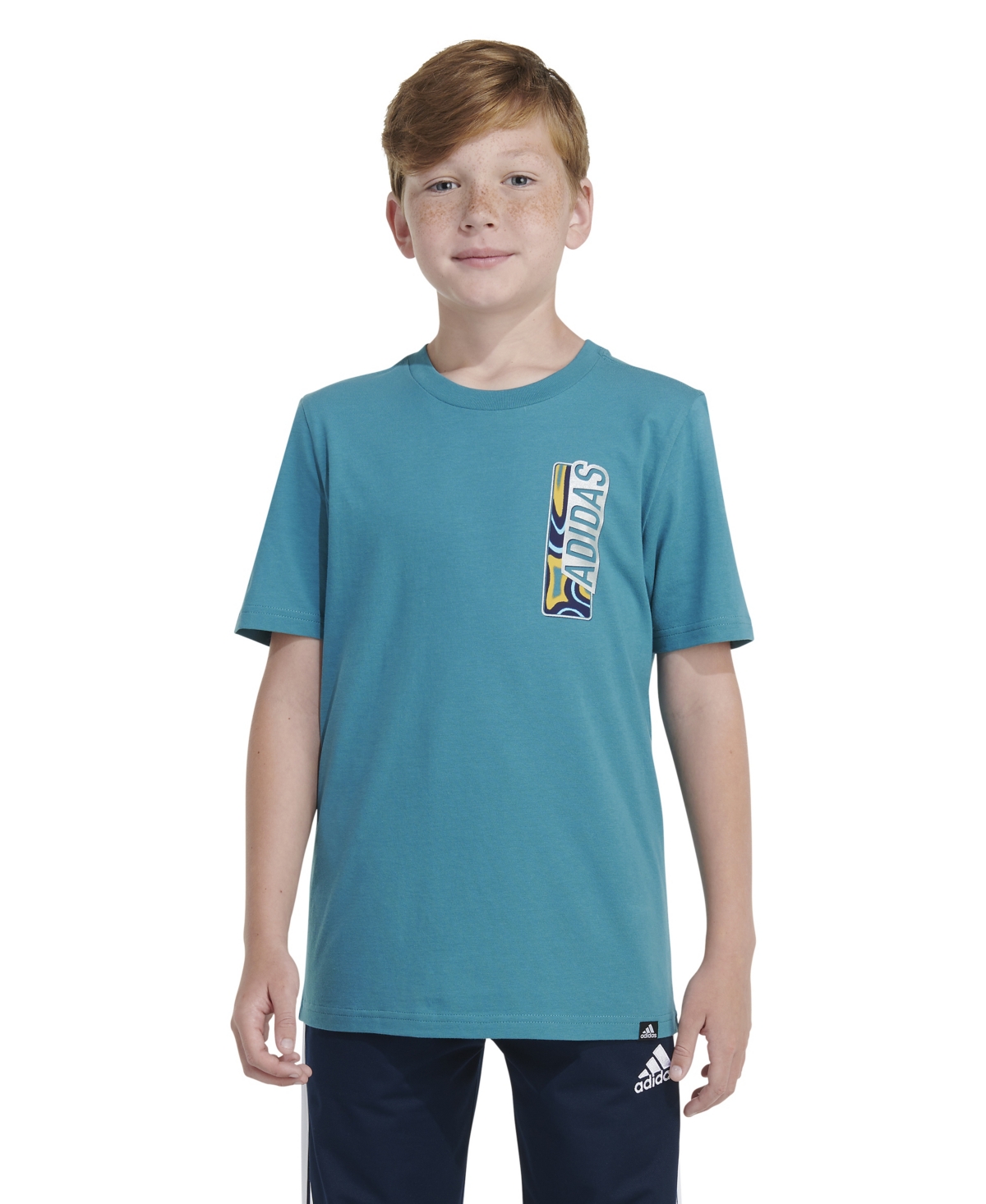 Shop Adidas Originals Big Boys Short Sleeve Liquid Map T-shirt In Arctic Fusion