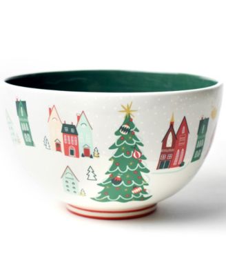 Christmas in the Village Scene 9" Footed Bowl
