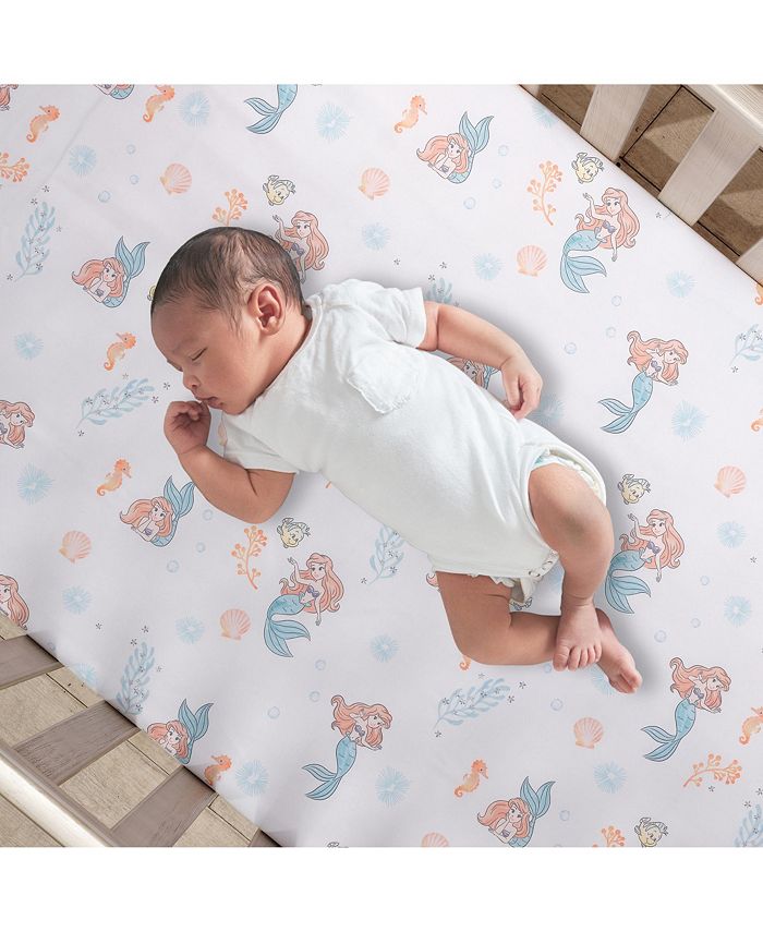 Bedtime Originals Disney Baby The Little Mermaid White Fitted Crib Sheet - Ariel - Macy's