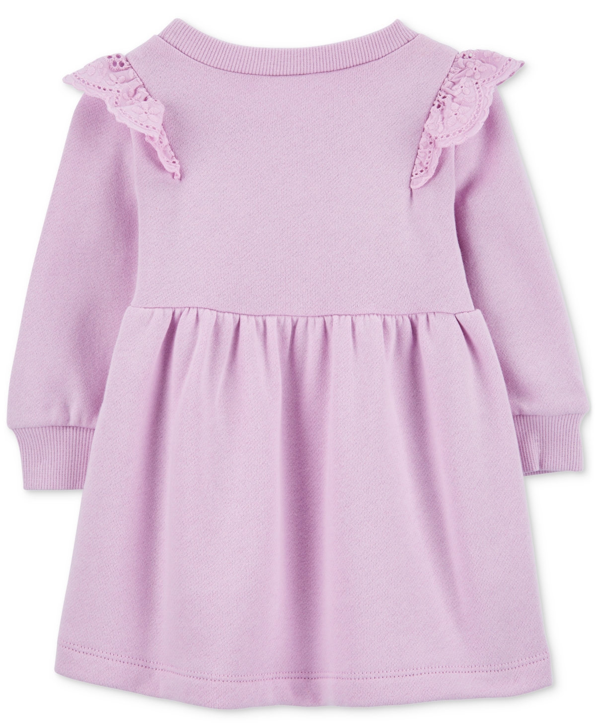 Shop Carter's Baby Girls Long-sleeve Fleece Dress With Diaper Cover In Purple