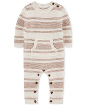 Carter's - Baby Cotton Striped Sweater-Knit Jumpsuit