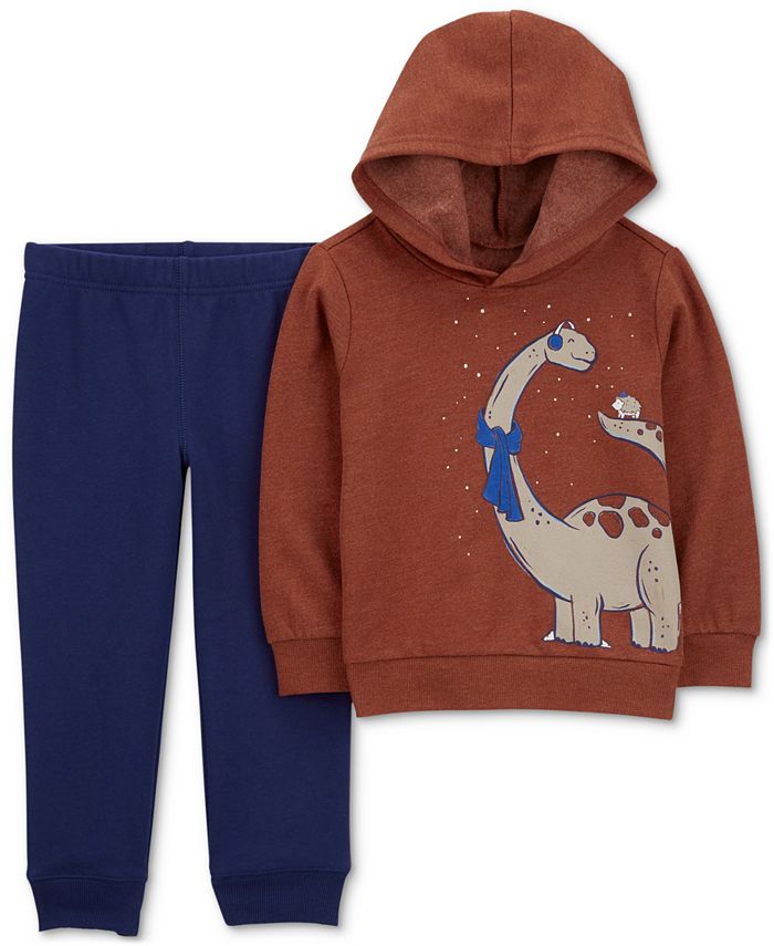 Baby Boys Dinosaur Hoodie and Jogger Pants 2 Piece Set