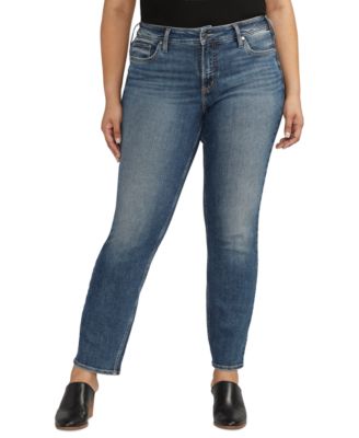Buy Highly Desirable High Rise Slim Straight Leg Jeans Plus Size