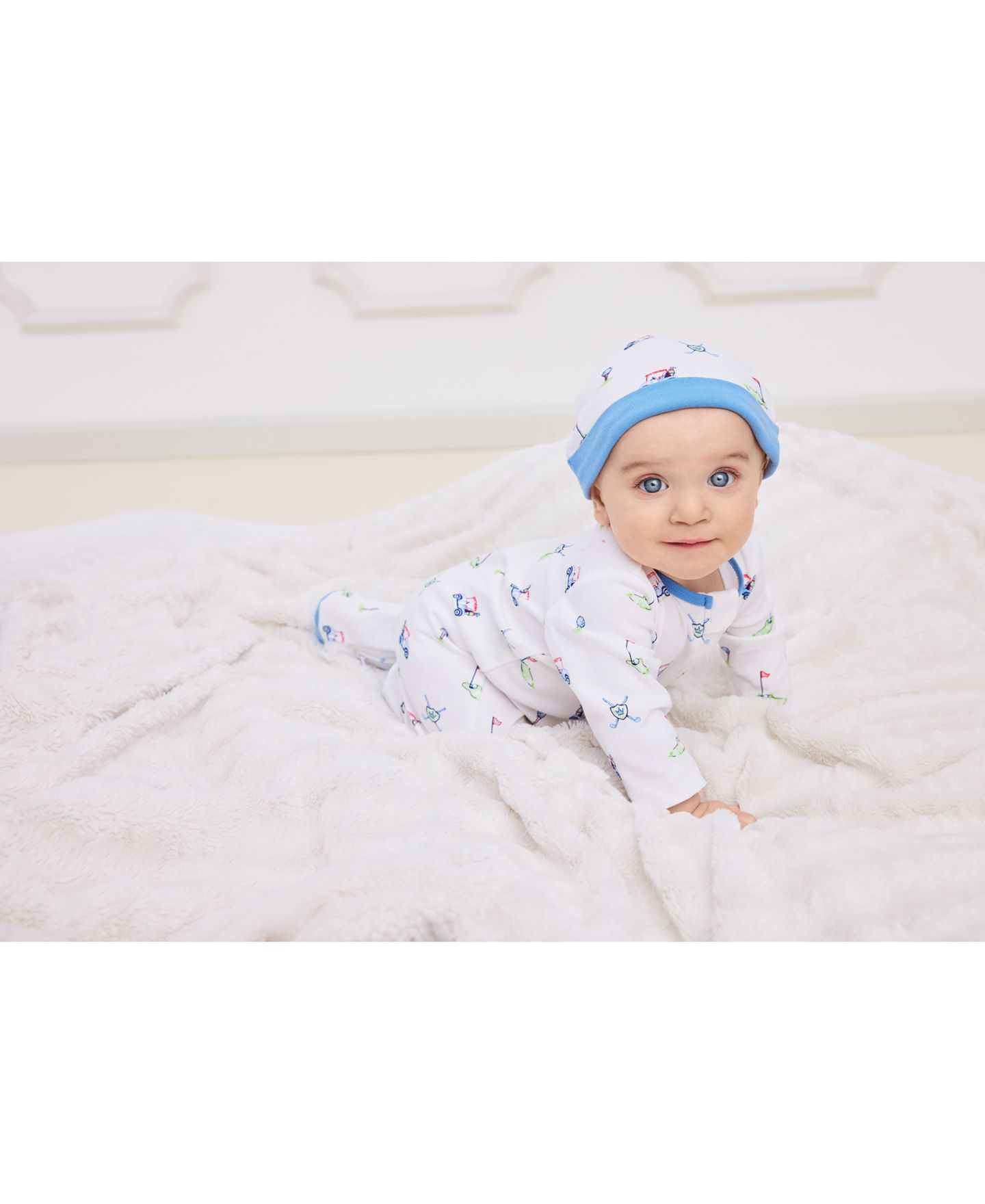 Комбинезоны Little Me Golf Club Coverall with Hat, 2 Piece Set для мальчиков-малышей, цвет: Белый с принтом — фото 6