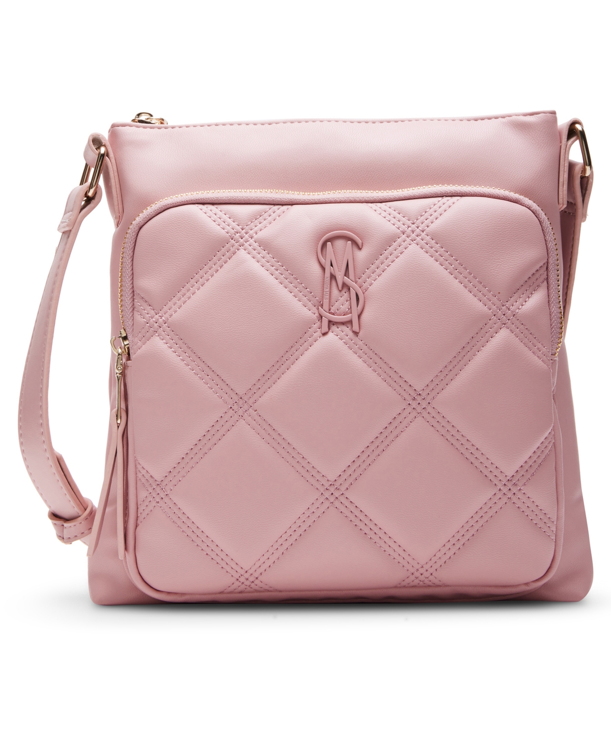 Fabb Quilted North South Crossbody - Blush