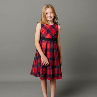 Girls' Sleeveless Pleated Party Dress with Waist Sash, Toddler