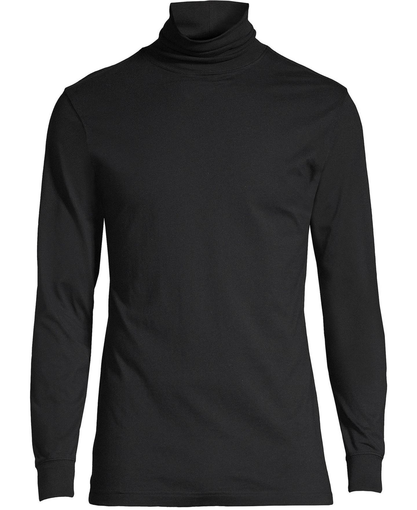 Мужская футболка Lands' End Super-T Turtleneck, цвет: Чёрный — фото 3