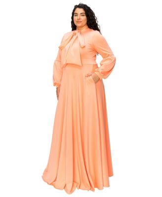 plus size peach bridesmaid dresses Flowy One-Shoulder Ruffles Chiffon Plus Size Bridesmaid Dresses