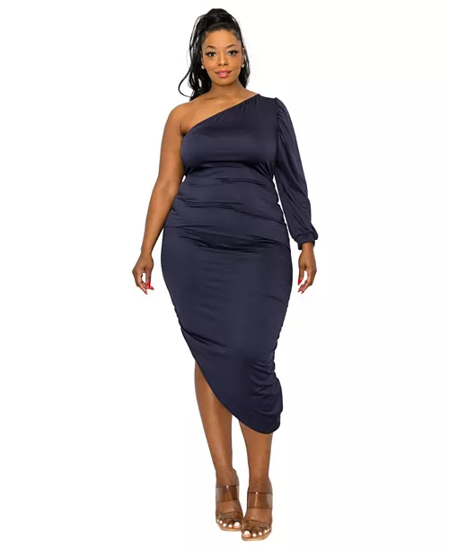plus size gaia asymmetrical bodycon dress