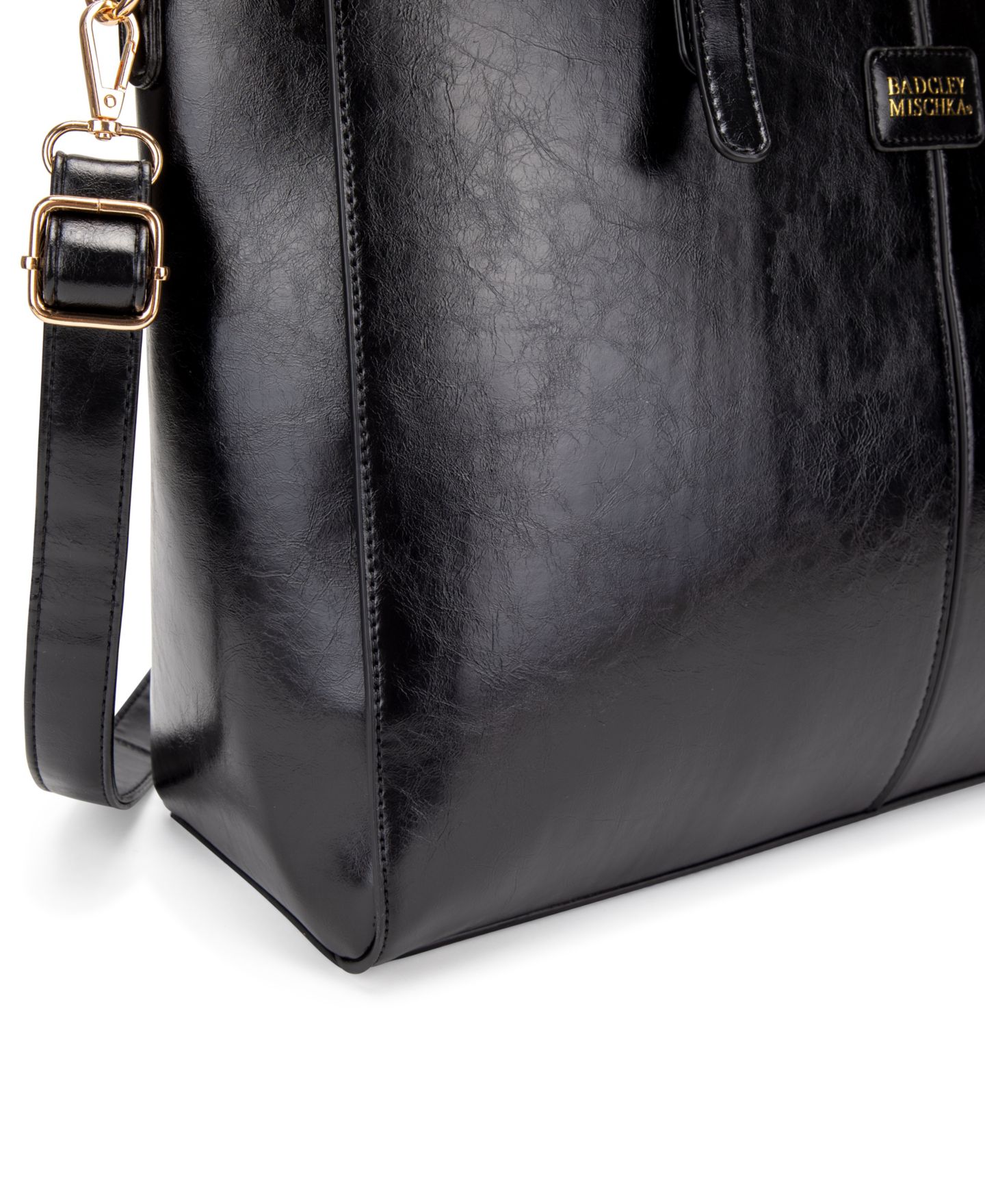 Сумка Badgley Mischka Julia Faux Leather Tote, цвет: Чёрный — фото 6