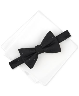 Alfani - Men's Brookes Dot-Pattern Bow Tie & Solid Pocket Square Set