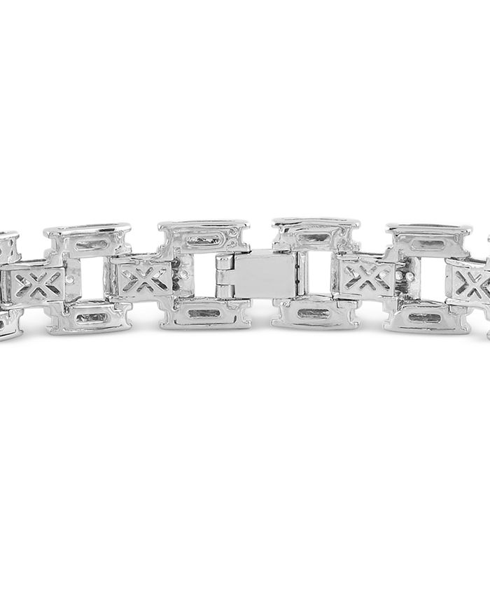 Macy's Men's Diamond Open Link Bracelet (1 ct. t.w.) in Sterling Silver