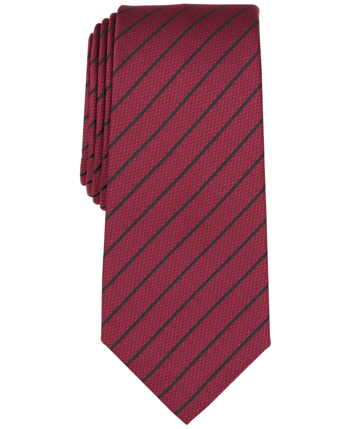 Shop Alfani Men's Linden Stripe Tie, Created For Macy's In Burgundy