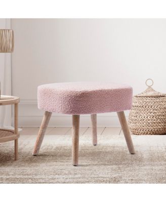 21.6" Wide Square Upholstered Cushion Ottoman Foot Stool