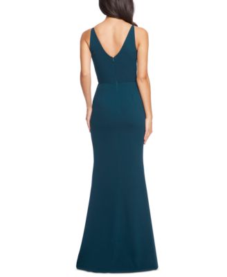 Women's Jordan V-Neck Asymmetrical Ruched Bodycon Maxi Dress