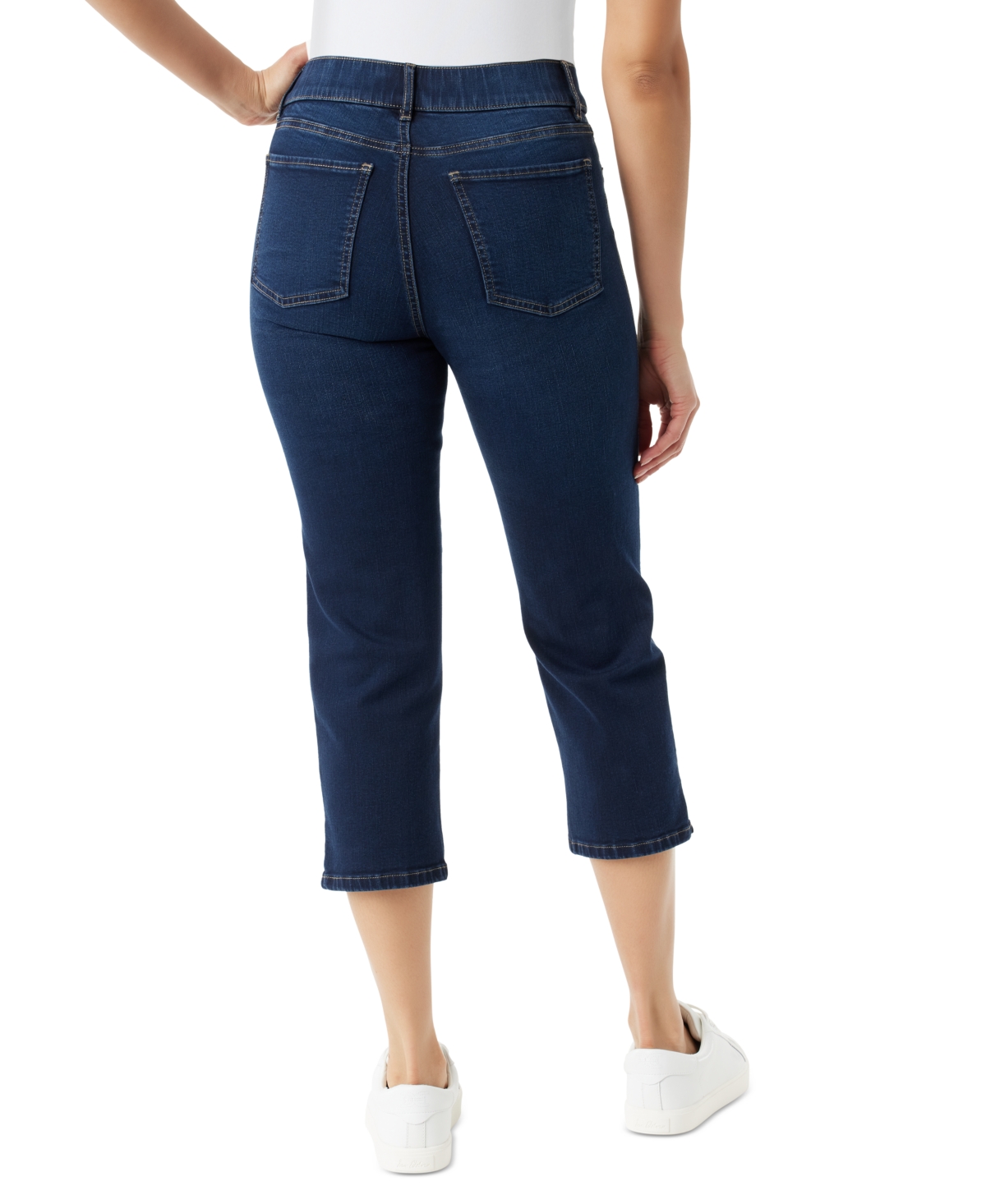 Gloria Vanderbilt 46 Womens Denim Slimming Capri Jeans In Hewlett Wash