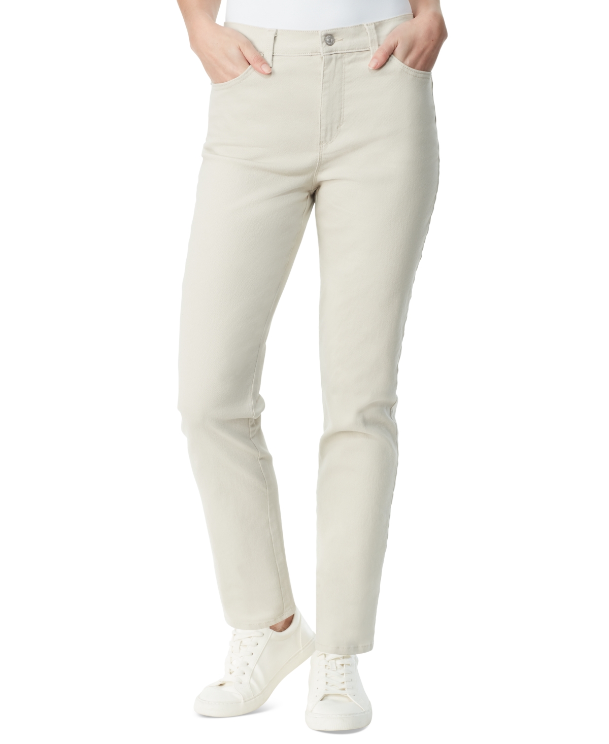 Petite Amanda High Rise Straight-Leg Jeans, Petite & Petite Short - Vintage White