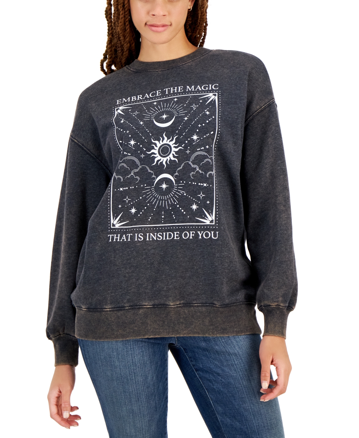 Juniors' Celestial Fleece Sweatshirt - Turbulence