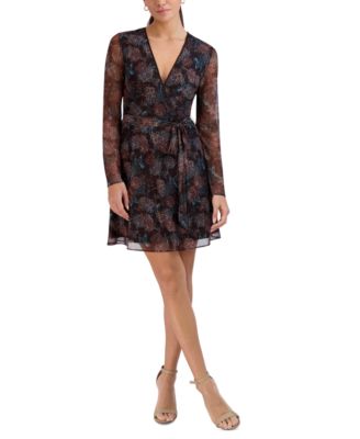 Laundry by Shelli Segal - Women's Burnout Faux-Wrap Mini Dress