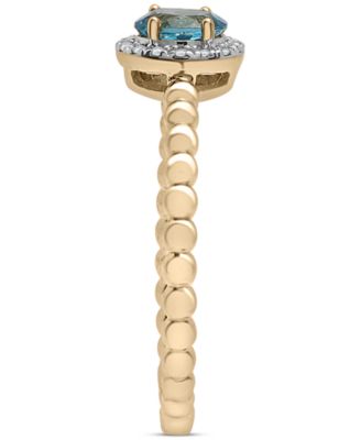 3-Pc. Set Blue Topaz (1-3/4 ct. tw) & Diamond Accent Pendant Necklace, Matching Ring & Drop Earrings in 14k Gold-Plated Sterling Silver