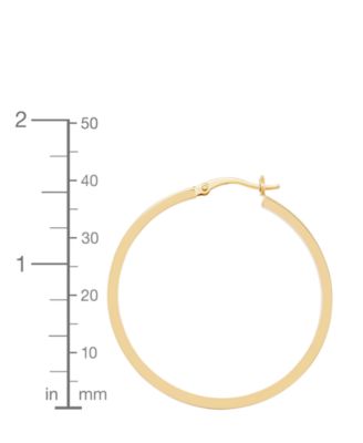 Square Edge Hoop Earrings (40mm) in 14k Gold 