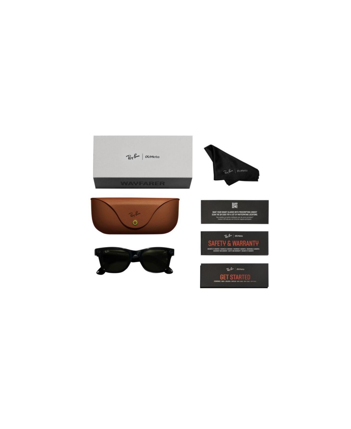 Ray Ban Meta Wayfarer Unisex Polarized Gradient Ai Sunglasses, Rw4006 In Black