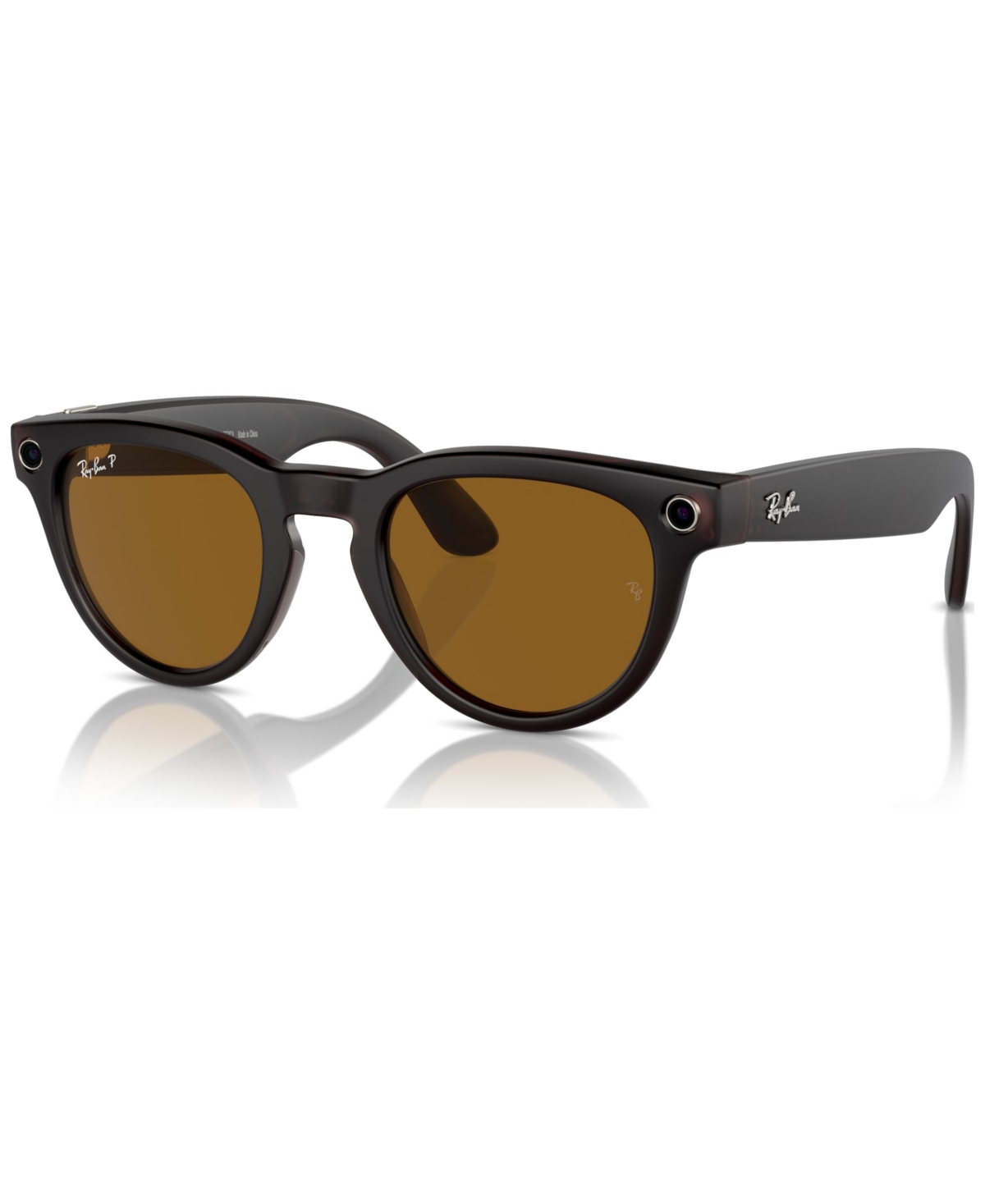 Ray Ban Ray-ban | Meta Headliner Electronics Rebel Black Frame Brown Lenses Polarized 50-23 In Rebel Black