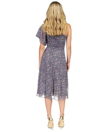 Michael Kors Women s Floral Print One Shoulder Dress Macy s