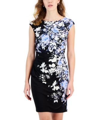 Damen-Kleid Mit Blumenprint & Puffärmeln – Vielseitig Für Büro, Hochzeit Oder Freizeit