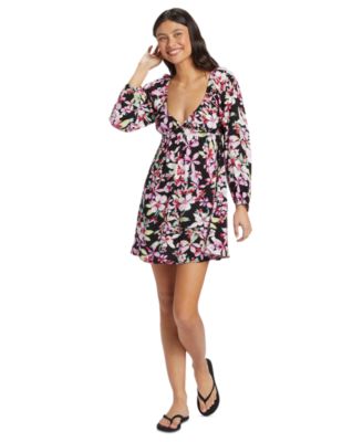 Roxy - Juniors' Sweetest Shores Floral-Print Mini Dress