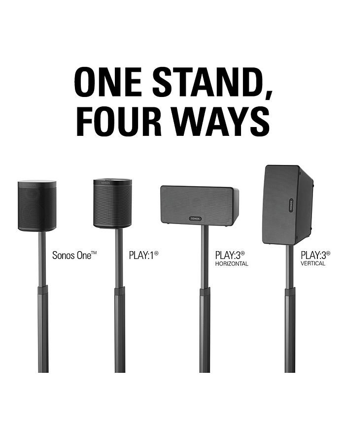 Supporto SANUS Per Sonos One/Play:1/Play:3, Regolabile In Altezza, Bianco – Alluminio Anodizzato