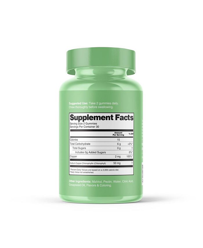 Bella All Natural Chlorophyll Gummies Mint Flavor 60 Count Macy's