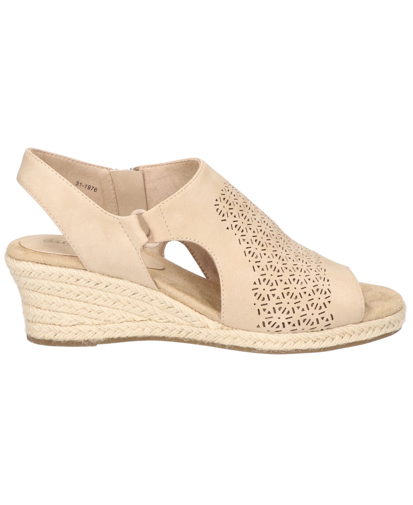 Женские сандалии Easy Street Serena Zip Espadrille Wedge, цвет: Песочный — фото 2