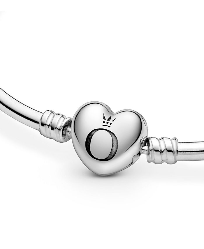 Pandora Moments Sterling Silver Heart Clasp Bangle Bracelet Macy's