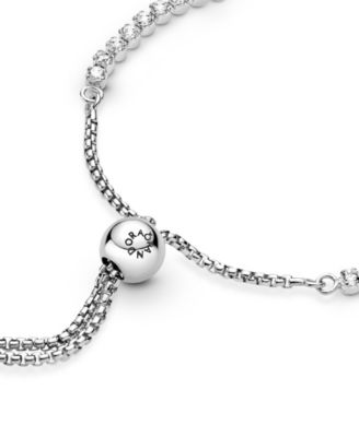 Cubic Zirconia Sparkling Slider Tennis Bracelet
