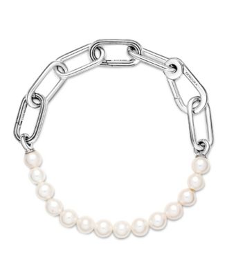 ME Sterling Silver Treated Freshwater Cultured Pearl Bracelet