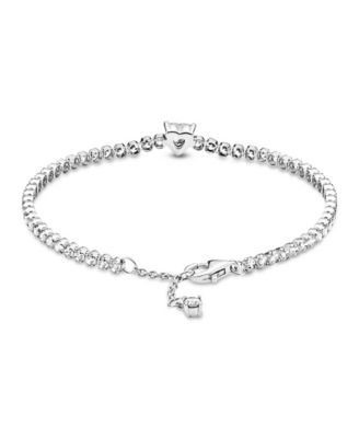 Cubic Zirconia Sparkling Heart Tennis Bracelet
