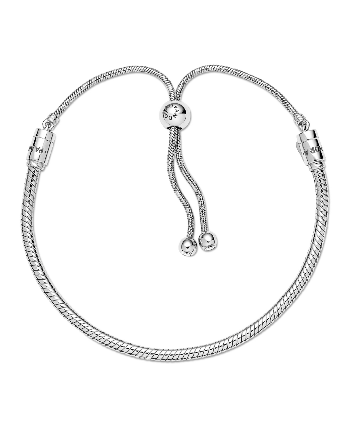 Pandora Moments Cubic Zirconia Sparkling Infinity Heart Clasp Snake Chain Bracelet - Silver