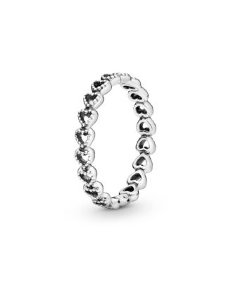Sterling Silver Moments Band of Hearts Ring
