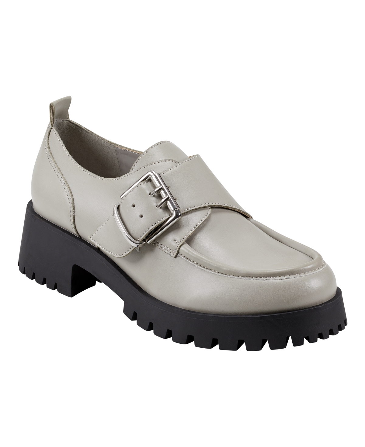 Marc Fisher Women's Hazelton Slip-on Lug Sole Casual Loafers In Light Grey - Faux Leather