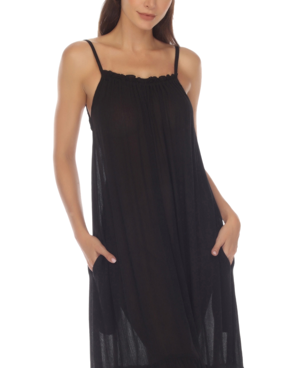 Raviya Women's Ruffle-Trim Maxi Dress Cover-Up