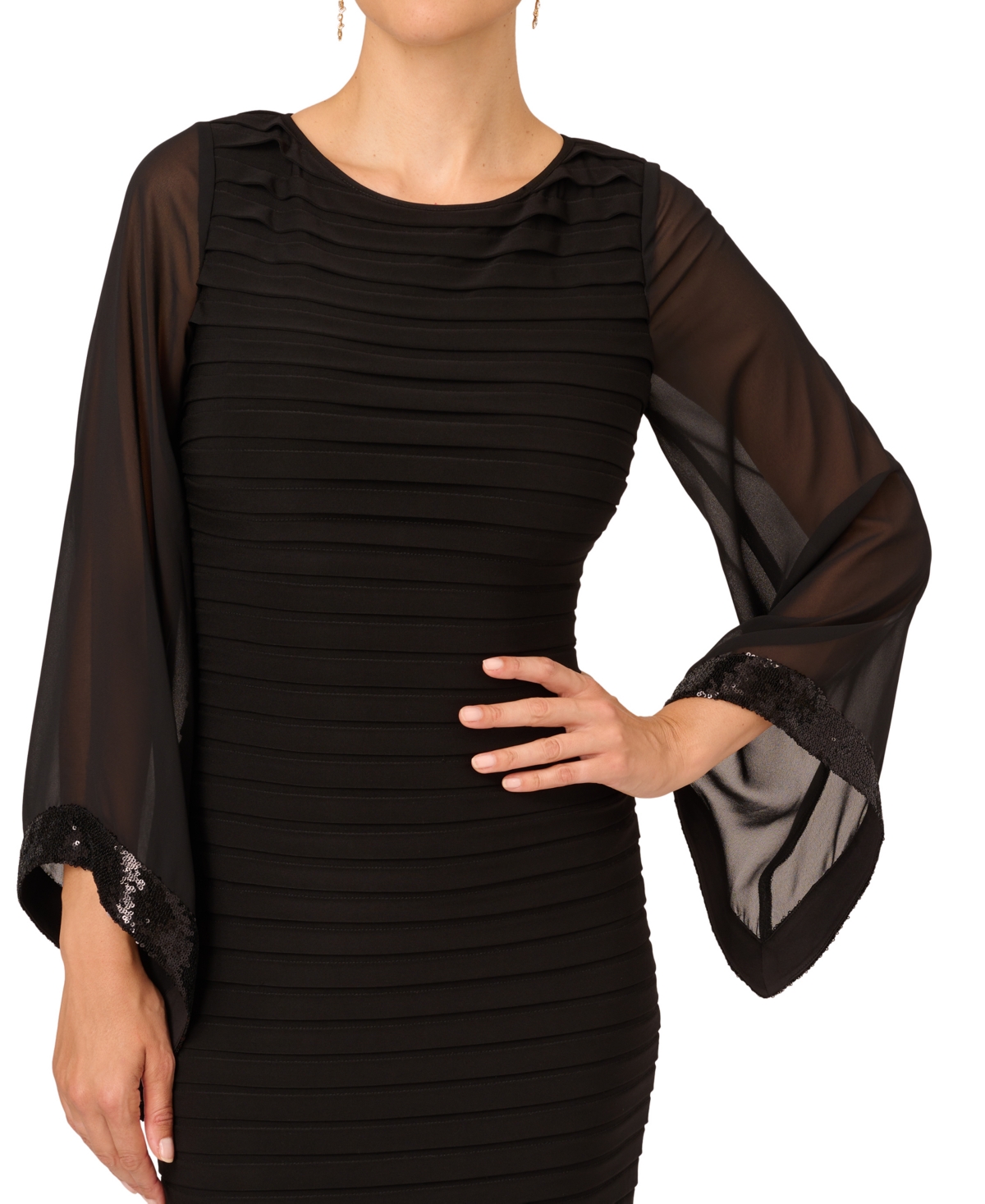 Shop Adrianna Papell Women's Banded Cocktail Dress In Black