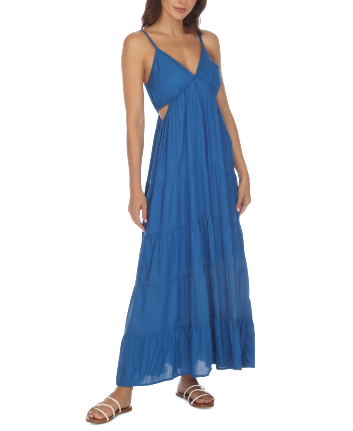 Women's Side-Cutout Maxi Dress Cover-Up - Lapis Blue
