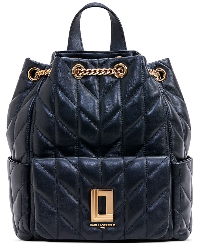 KARL LAGERFELD PARIS Lafyette Small Quilted Leather Backpack - Macy's