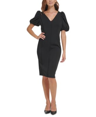 Calvin Klein Women's Puff-Sleeve Sheath Dress Macy's