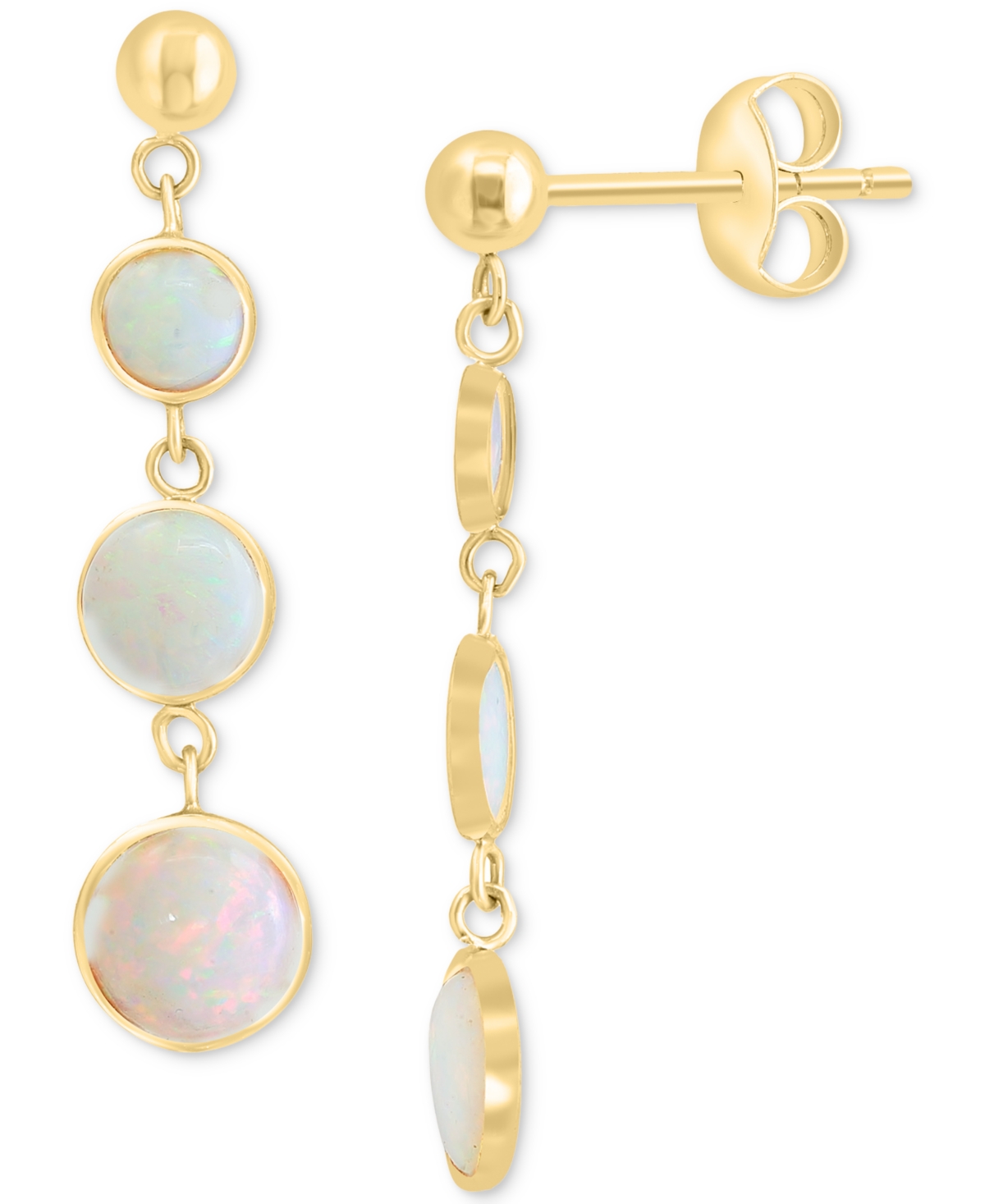 Effy Collection Effy Opal Triple Drop Earrings (2-1/3 Ct. T.w.) In 14k Gold