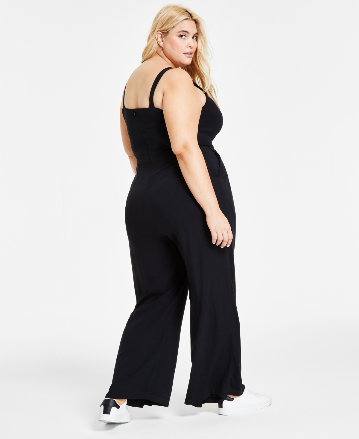 Bar Iii Plus Size Sleeveless Jumpsuit, Created for Macy's
