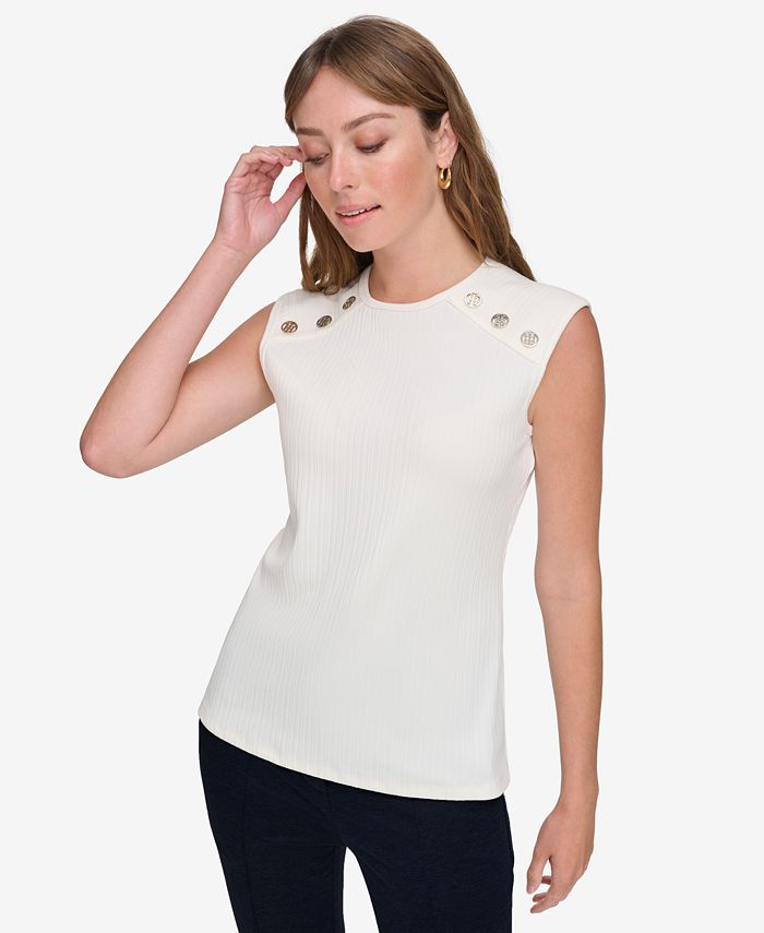 Tommy Hilfiger Women's Embellished Sleeveless Top Macy's