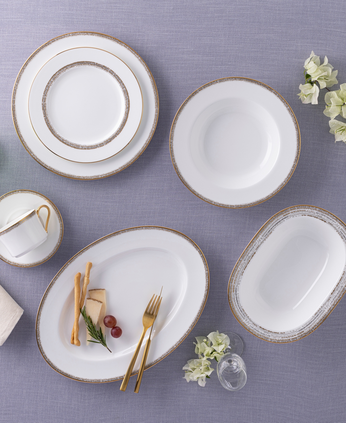 Noritake Haku Set of 4 Soup Bowls, Service For 4