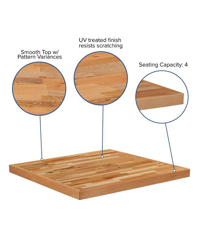 EMMA+OLIVER Square Butcher Block Style Table Top Restaurant Table Top Macy's